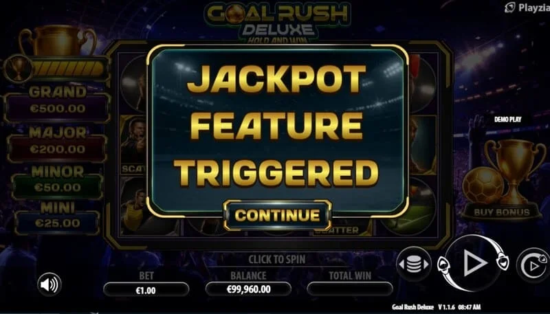 Goal Rush Deluxe - pokretanje Jackpot Hold and Win s bonus lopticama