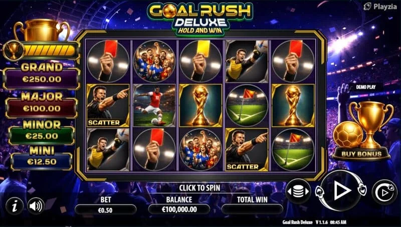 Goal Rush Deluxe - zaslon igre u Free Spins načinu